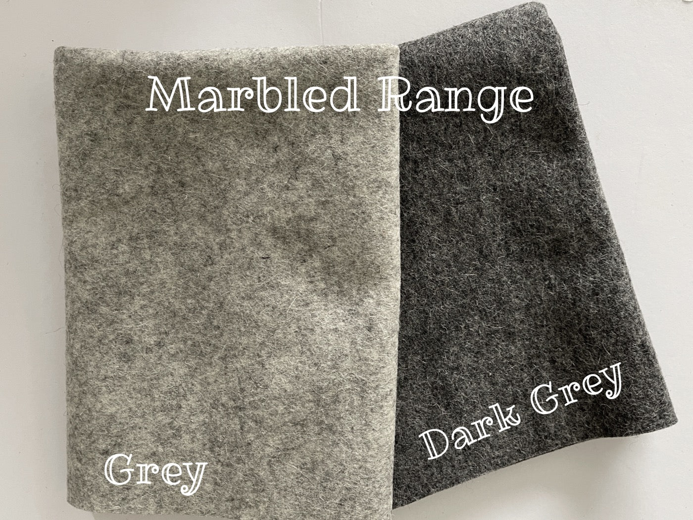 100% Wool Felt half metre Marbled Greys