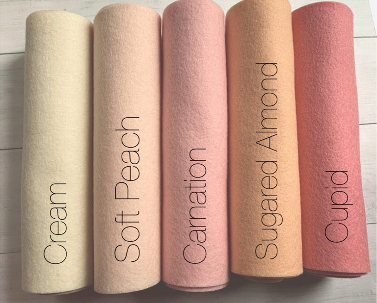 100% Wool Felt Pack Peachy tones