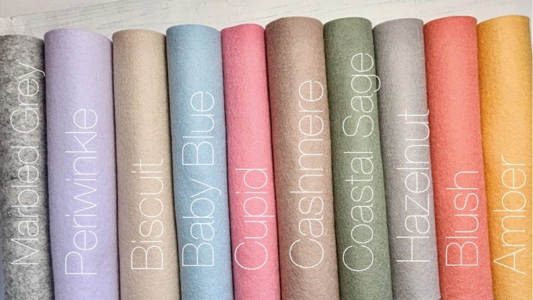 100% Wool Felt Sea urchin Pack 100% Wool Felt Palette pack 10 sheets of wool felt 1.2mm thick heirloom quality