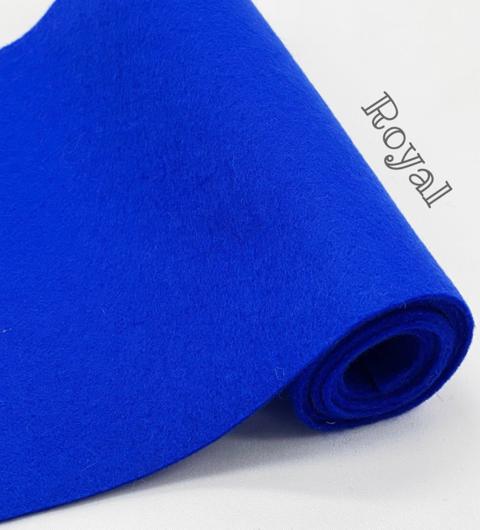 100% wool felt half metre Royal Blue