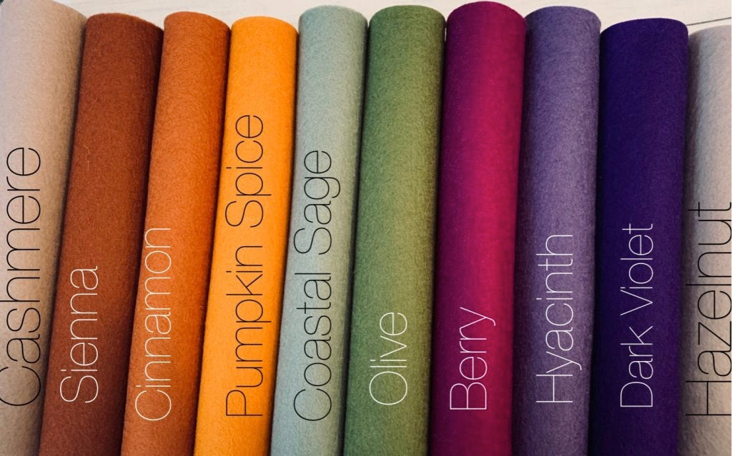 100% Wool Felt Moroccan Spice Pack Wool Felt Palette pack 10 sheets of wool felt 1.2mm thick heirloom quality