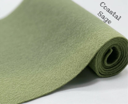 100% Wool Felt half metre Coastal Sage Green eucalyptus colour heirloom quality felt half metres