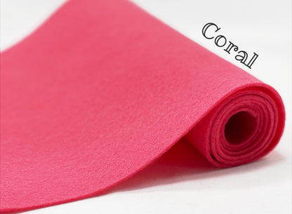 100% Wool Felt half metre Coral Pink
