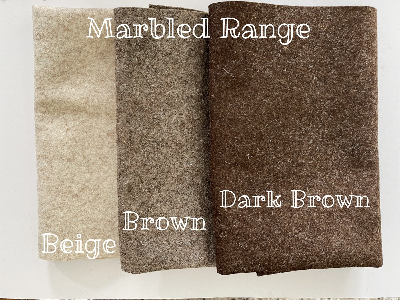 100% Wool Felt half metre marbled Browns