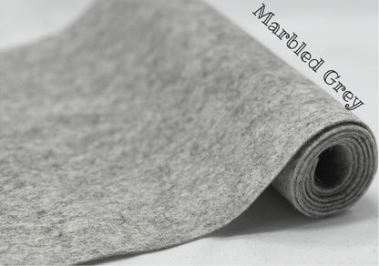 100% Wool Felt half metre Marbled Grey