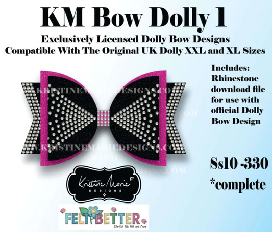 Dolly Bow SVG - these sizes work with Kristine Marie Rhinestone Templates (not included)