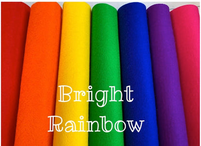 100% Wool Felt Pack Bright Rainbow